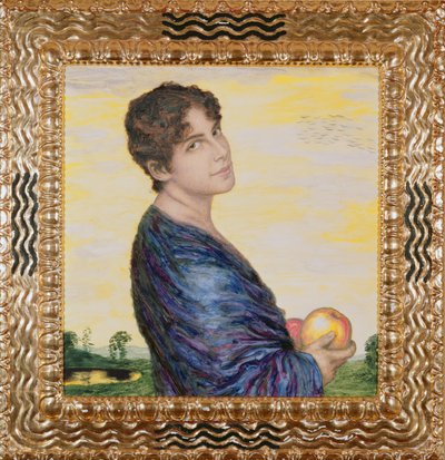 Woman holding an Apple by Franz von Stuck